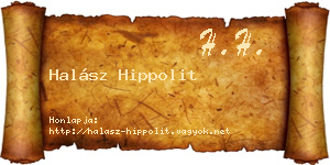 Halász Hippolit névjegykártya